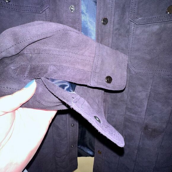 BlankNYC Suede Black Leather Jacket Shirt Men’s Size Large - Picture 5 of 11